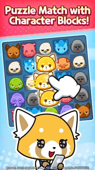 Aggretsuko : Match 3 Puzzle (Аггретсуко)  [МОД Бесконечные монеты] Screenshot 1