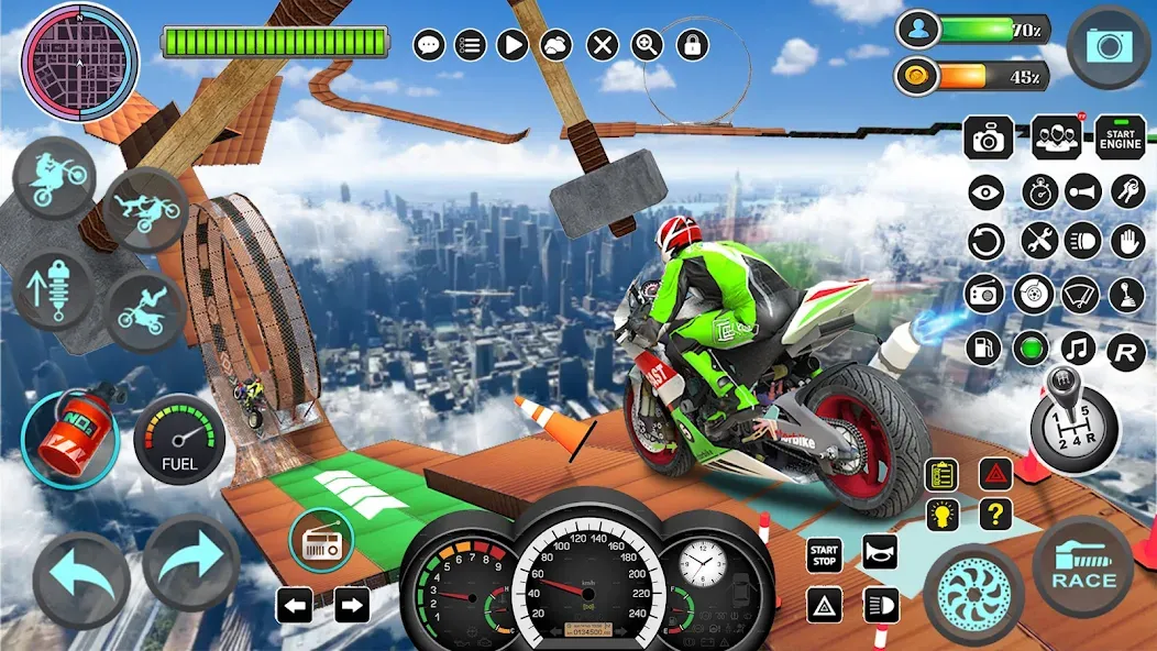 Mega Ramp Bike Stunts Games 3D  [МОД Бесконечные деньги] Screenshot 2