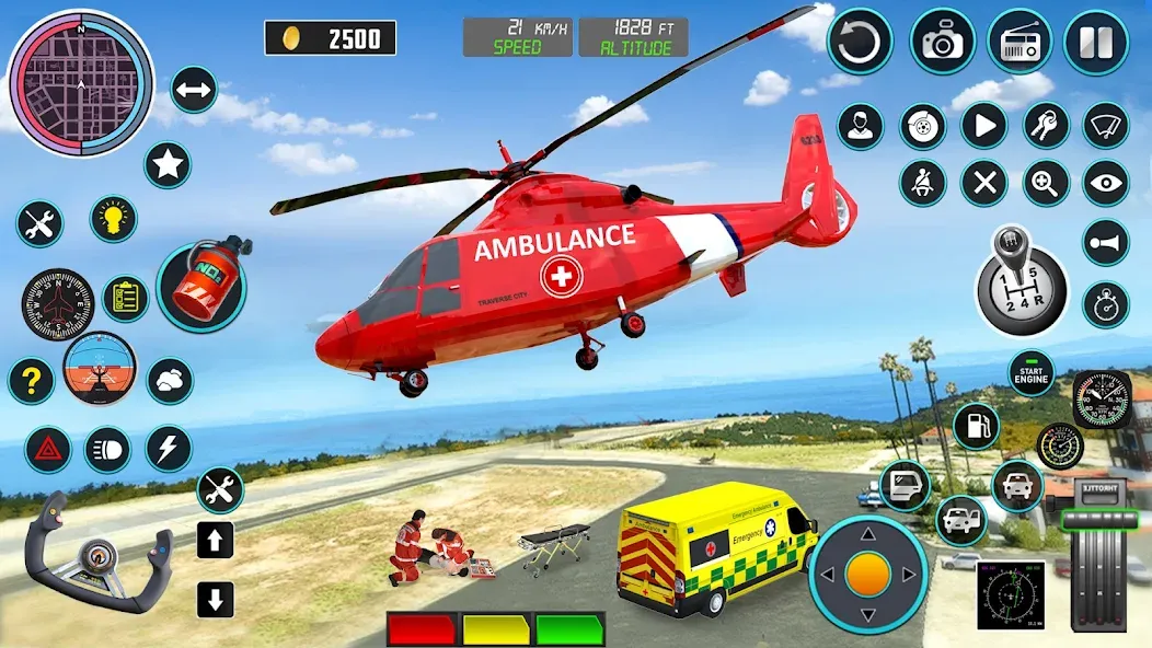 Heli Ambulance Simulator Game  [МОД Много денег] Screenshot 2