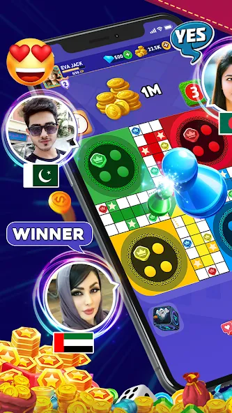 Online Ludo Game Multiplayer (Лудо Мастер Лудо Дайс Кинг)  [МОД Много монет] Screenshot 4