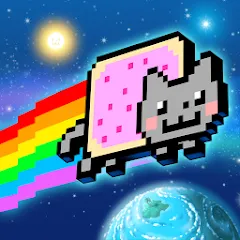 Скачать взломанную Nyan Cat: Lost In Space (Нян Кэт)  [МОД Все открыто] - стабильная версия apk на Андроид