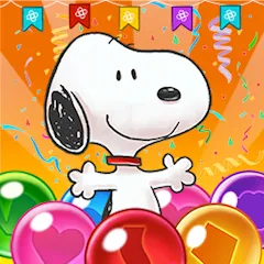 Взломанная Bubble Shooter - Snoopy POP! (Бабл шутер)  [МОД Много денег] - полная версия apk на Андроид