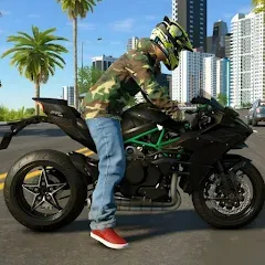 Скачать взломанную Kawasaki Ninja H2r Games 3D (Кавасаки Ниндзя 2р Игры 3D)  [МОД Бесконечные монеты] - последняя версия apk на Андроид
