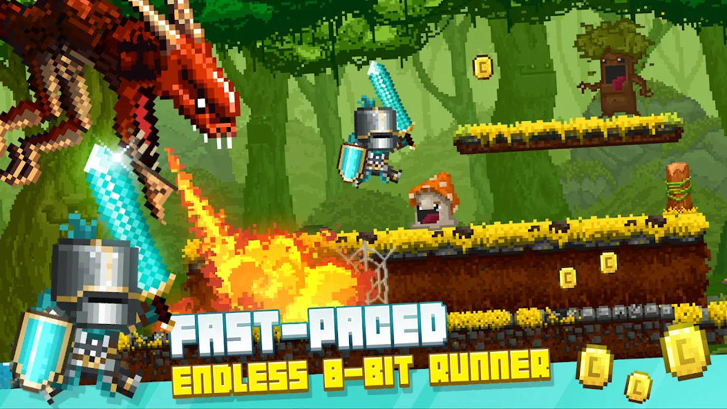 Bit Heroes Runner: Pixel Blitz (Бит Хероес Раннер)  [МОД Бесконечные монеты] Screenshot 1