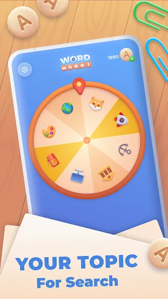 Word Wheel - Word Search  [МОД Бесконечные деньги] Screenshot 1