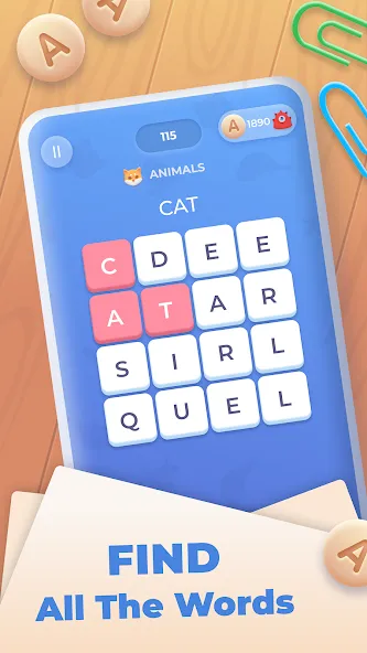 Word Wheel - Word Search  [МОД Бесконечные деньги] Screenshot 2