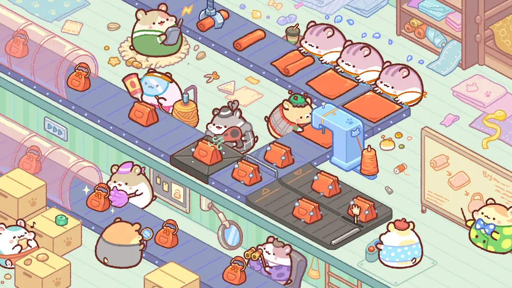 Hamster Bag Factory : Tycoon (Хэмстер сумка фабрика)  [МОД Unlimited Money] Screenshot 2