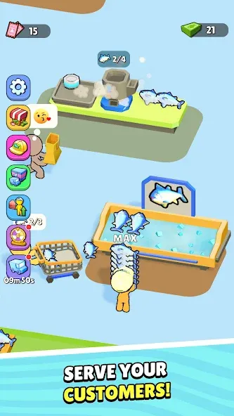 My Fish Mart: Idle Tycoon Game (Мой рыбный магазин)  [МОД Unlocked] Screenshot 2