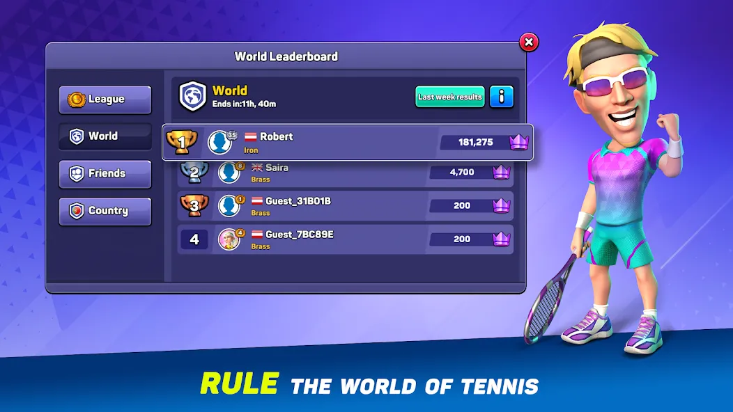 Mini Tennis: Perfect Smash (Мини Теннис)  [МОД Unlocked] Screenshot 4