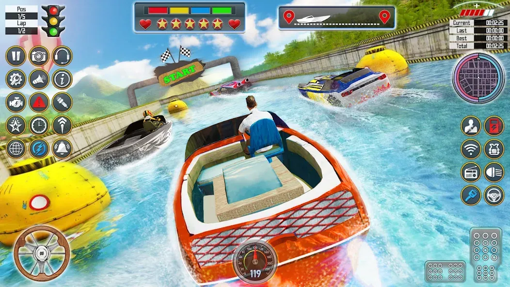 Speed Boat Racing: Boat games  [МОД Бесконечные деньги] Screenshot 1