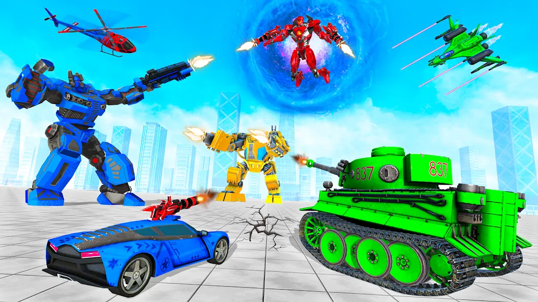 Tank Robot Game Army Games (армейский танк робот трансформационная игра)  [МОД Unlocked] Screenshot 3