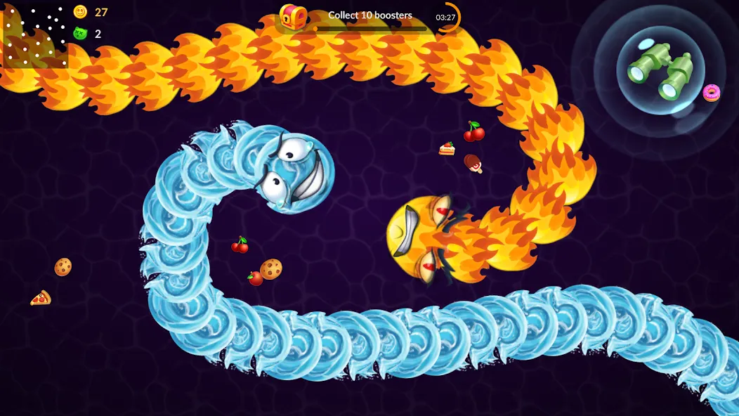 Snake vs Worms: Fun .io Zone  [МОД Много монет] Screenshot 2