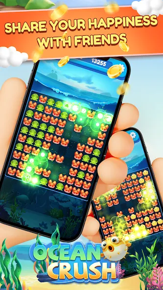 Ocean Crush-Matching Games (Оушен Краш)  [МОД Бесконечные монеты] Screenshot 4