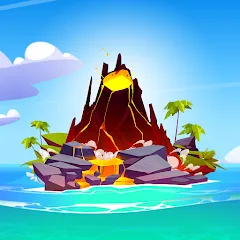 Скачать взломанную Volcano Island - Sim Game (Вулканический остров)  [МОД Бесконечные монеты] - полная версия apk на Андроид