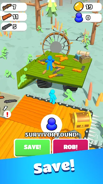 Zombie Raft (Зомби Рафт)  [МОД Много монет] Screenshot 4