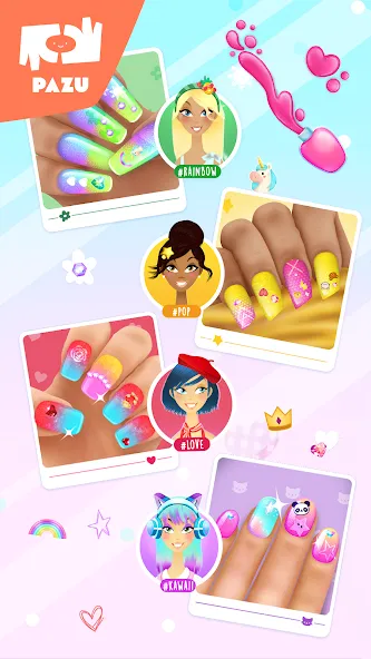 Girls Nail Salon - Kids Games  [МОД Все открыто] Screenshot 5
