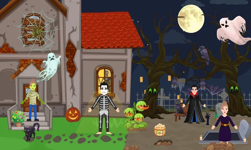 Pretend Play Halloween Party (Претендуй на Хэллоуинскую вечеринку)  [МОД Бесконечные монеты] Screenshot 2