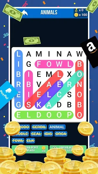 Make Money: Word Search (Мейк Мани)  [МОД Menu] Screenshot 2