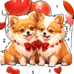 Взлом Dog Coloring, Color by number  [МОД Mega Pack] - последняя версия apk на Андроид