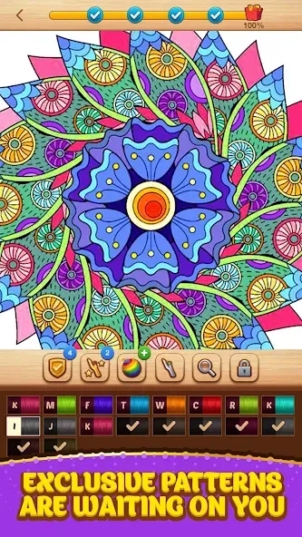 Cross Stitch Coloring Mandala (Кроссстиль раскрашивание мандала)  [МОД Mega Pack] Screenshot 4