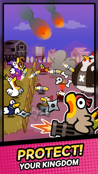 Duck vs Chicken : Idle Defense (Дак против Чикен)  [МОД Бесконечные деньги] Screenshot 1