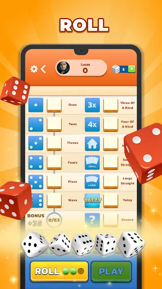 Yatzy - Fun Classic Dice Game (Ятзи)  [МОД Бесконечные монеты] Screenshot 3