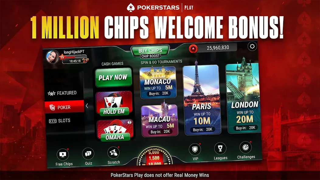 PokerStars Play: Texas Hold'em (ПокерСтарс Плей)  [МОД Меню] Screenshot 4