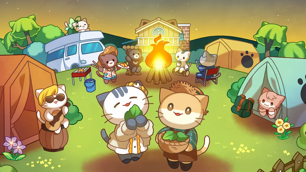 Cat Forest - Healing Camp  [МОД Unlimited Money] Screenshot 1