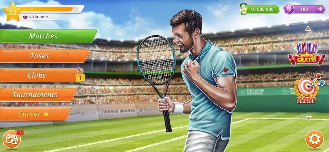 Tennis Mania Mobile (Теннис Мания Мобайл)  [МОД Меню] Screenshot 2