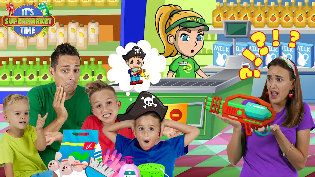 Vlad & Niki Supermarket game  [МОД Много монет] Screenshot 4