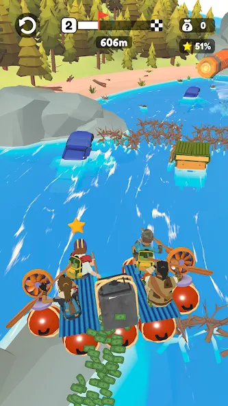 Raft Racing (ДИУАфтинг)  [МОД Бесконечные монеты] Screenshot 2