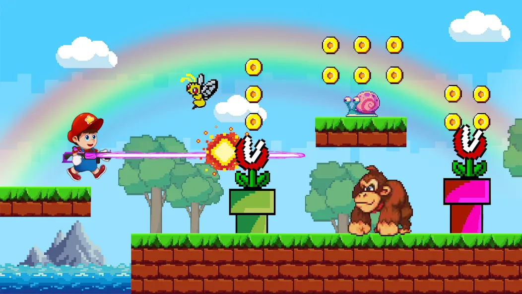 Super Mano : Adventure Jump (упер кэт ган)  [МОД Много денег] Screenshot 2