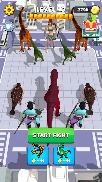 Dinosaur Monster Fight Battle (Бамбам Монстр Против 100 Дверей)  [МОД Unlocked] Screenshot 2