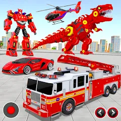 Скачать взломанную Fire Truck Robot Car Game  [МОД Mega Pack] - стабильная версия apk на Андроид