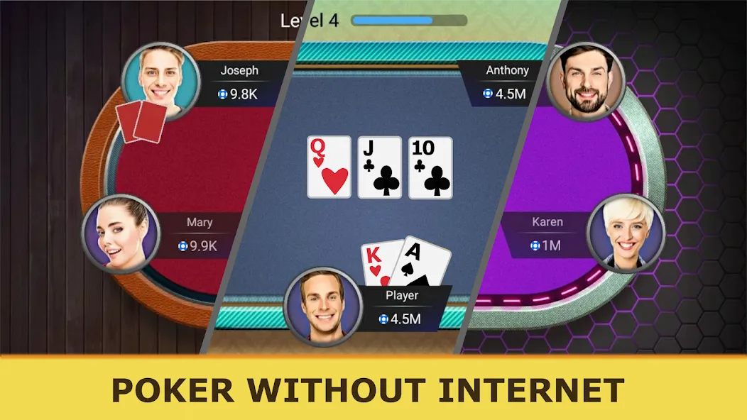 Poker Offline: Texas Holdem  [МОД Бесконечные монеты] Screenshot 2