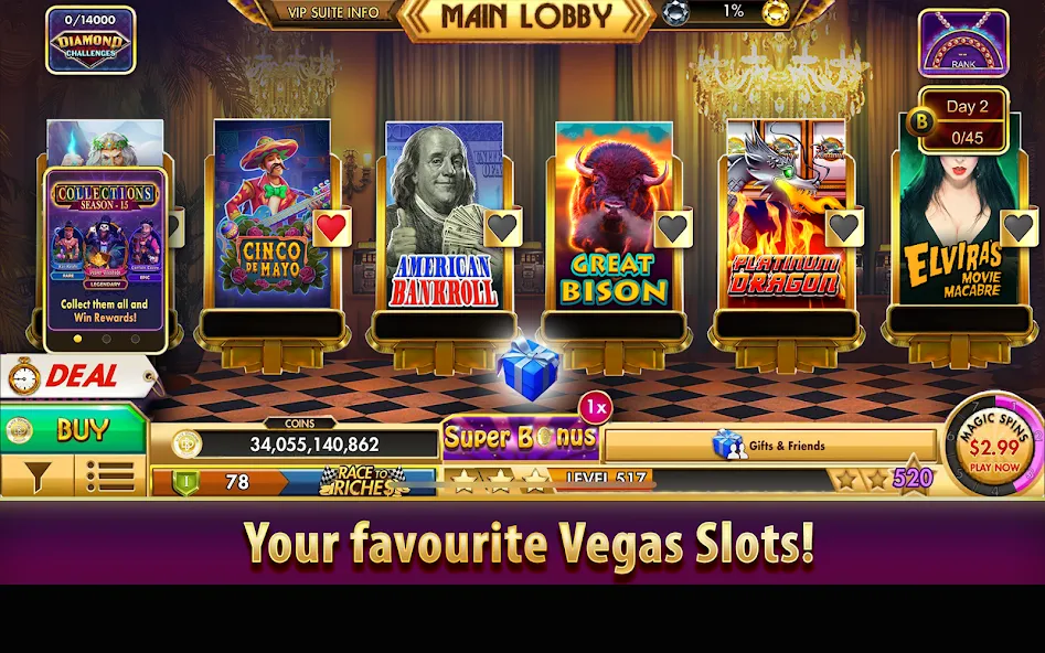 Black Diamond Casino Slots (СЛОТЫ)  [МОД Бесконечные монеты] Screenshot 1