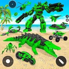 Скачать взломанную Crocodile Animal Robot Games  [МОД Много монет] - полная версия apk на Андроид