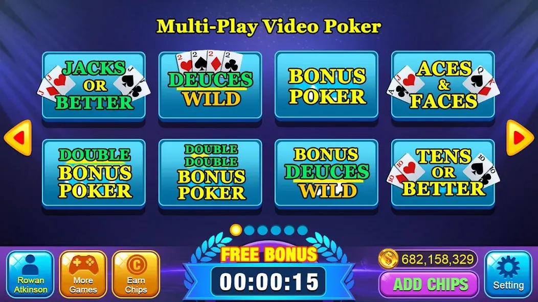 Video Poker Games - Multi Hand (Видео покер игры)  [МОД Много денег] Screenshot 1