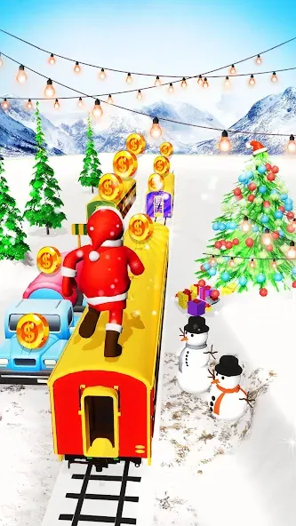 Xmas Santa Surfer Running Game (Ксмас Санта Серфер Раннинг Гейм)  [МОД Бесконечные деньги] Screenshot 3