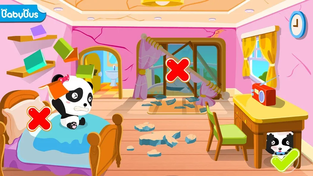 Baby Panda Earthquake Safety 1  [МОД Меню] Screenshot 1