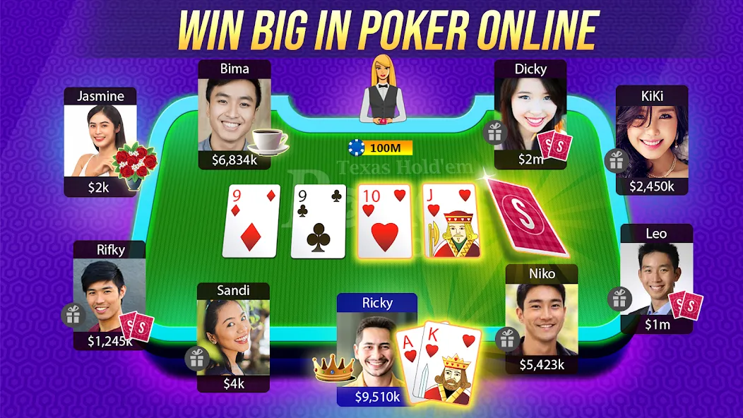 Texas Holdem Poker Online (Техасский Холдем Покер Онлайн)  [МОД Mega Pack] Screenshot 1