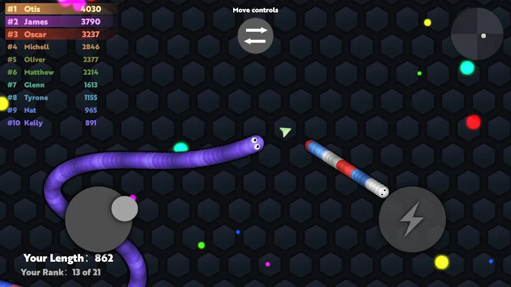 Slide.io - Hungry Snake Game  [МОД Бесконечные деньги] Screenshot 2