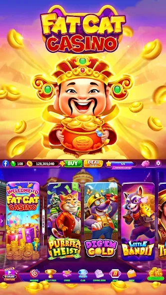 Fat Cat Casino - Slots Game (Фэт Кэт Казино)  [МОД Все открыто] Screenshot 2