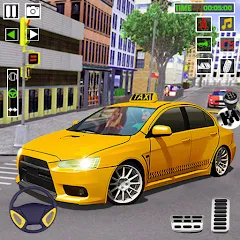 Скачать взломанную City Taxi Games-Taxi Car Games (Сити Такси Игры)  [МОД Много денег] - стабильная версия apk на Андроид