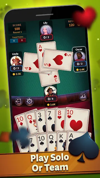 Spades - Offline Card Games (Спейдс)  [МОД Все открыто] Screenshot 2