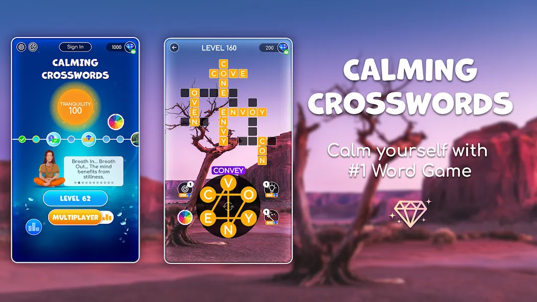 Calming Crosswords Word Puzzle  [МОД Бесконечные деньги] Screenshot 1