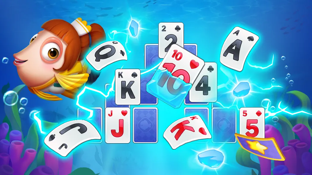 Solitaire TriPeaks Fish (Солитер ТриПикс Рыбка)  [МОД Много монет] Screenshot 2