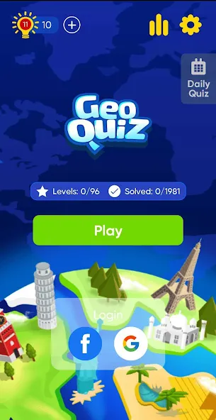 Geo Quiz: World Geo Trivia (Джио Квиз)  [МОД Бесконечные монеты] Screenshot 1