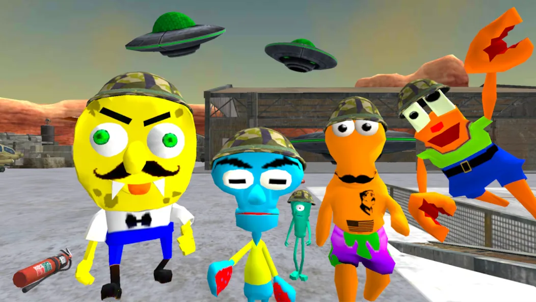 Sponge Area 51. Neighbor Alien  [МОД Меню] Screenshot 1