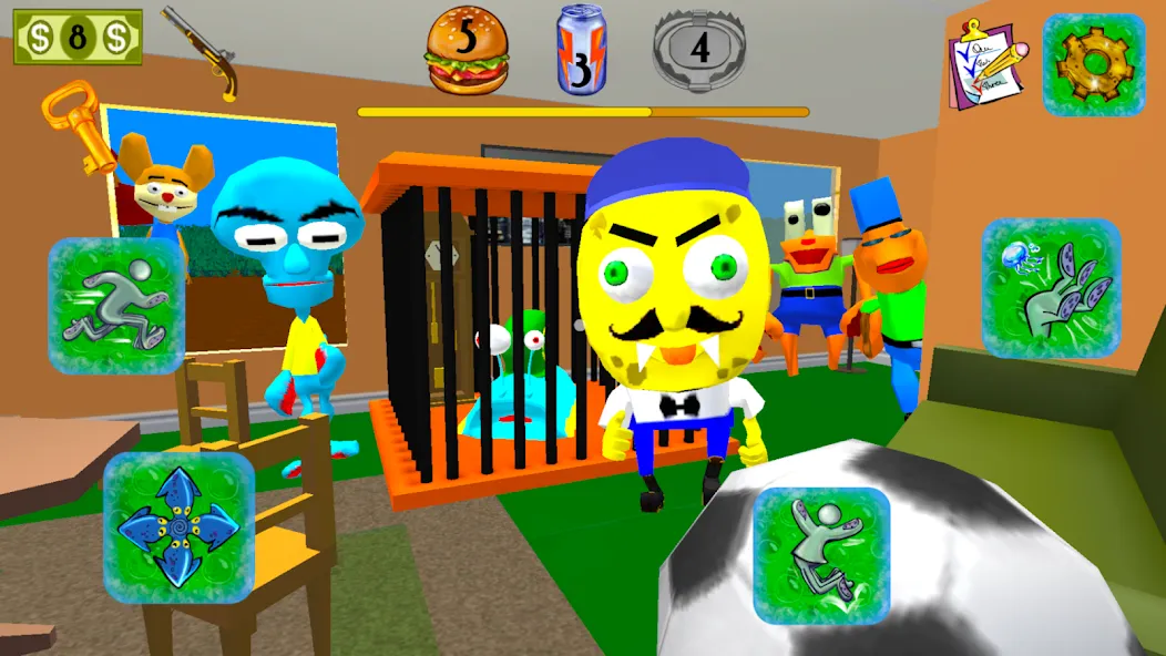 Sponge Neighbor Escape 3D (Спонж Сосед Побег 3D)  [МОД Mega Pack] Screenshot 2